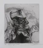 Philip Evergood, Portrait of a Miner, Etching
