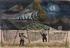 Night Work by Antonio Frasconi, Color woodcut, sold Nov 2009
