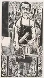Antonio Frasconi, Self Portrait, Woodcut