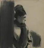 Harvey Dinnerstein, Michelene, Charcoal