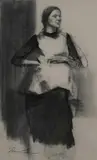 Harvey Dinnerstein, Portrait of a Woman, Charcoal
