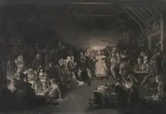 Snap Apple Night or All Hallow Eve by James Scott, Black and white engraving, published H, offered Nov 2009
