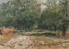 Daniel Fowler, Wooded Landscape, Watercolor