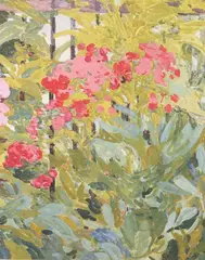 Mabel Key, Garden Gate with Flowers, Watercolor