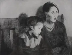 Raphael Soyer, Waiting, Etching