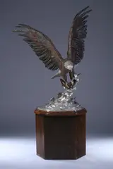 Chester Fields, Splash Down, Polychromed bronze and stainless steel - Height: 45 in