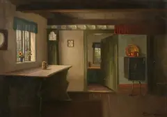 Émile Schneider, Interior Scene, Oil on canvas