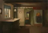 Émile Schneider, Interior Scene, Oil on canvas