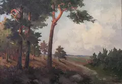 Emy Rogge, Wooded Landscape, Oil on canvas
