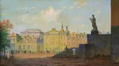 Ivan Vasiliev, View of Leningrad in 1956, Oil on canvas