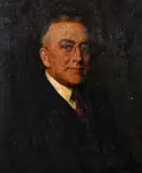 Canadian School, Portrait of Gentleman in Red Tie, Oil on canvas