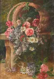 Bouquet of Flowers by American School, BOUQUET OF FLOWERS, oil on canvas, sold Nov 2009