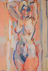Allen Wolf, Nude, Oil on panel