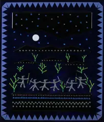 Emily Brock, Dance of the Coyotes, Mixed media