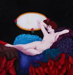 Lisa Brotman, She Was Reflecting on Herself, Oil on canvas