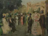 Gabriel Spat, Autrefois a Paris (Courses a Longchamps), Oil on board