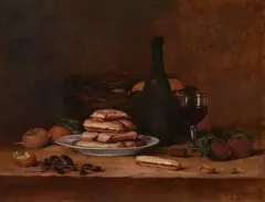 L. Brouaux, Still Life with Ladyfingers, Oil on canvas