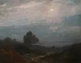 Bayard Henry Tyler, Moonlit Nocturne Above Hudson, Oil on canvas