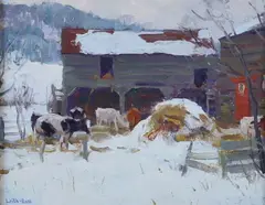 Harry Leith-Ross, Catskill Barn, Oil on board