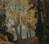 Volney Allan Richardson, The Sycamores, Oil on board