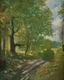 John Steuart Curry, Country Lane in Spring, Oil on canvas