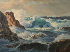 William Columbus Ehrig, Rebellious Waters, Oil on canvas