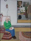 Joe Shannon, Mary Louise & Me in the Studio in Bethesda, Oil on masonite