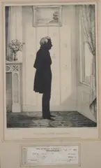William Henry Harrison, DS, check signed to Mr, With lithograph silhouette portrait by Kelly after William H