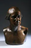 James Wilson Alexander MacDonald, Life Cast Bust of George Washington, Bronze, dark brown patina - Height: 19 in
