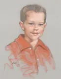 Portrait of a Young Boy by American School, Pastel on grey paper, offered Dec 2009