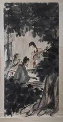 Untitled by Fu Baoshi, LADIES, ink and color on paper scroll, signed and sealed, offered Feb 2010