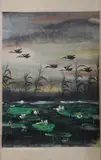 Lin Fengmian, Untitled, BIRDS, ink and color on paper scroll, signed and sealed