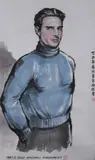 Gong Naichang, TOM CRUISE, finger ink on paper, brocade mounted, TOM CRUISE, finger ink on paper, brocade mounted, signed and sealed, dated 1997