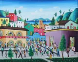 Murat Saint Vil, Hotel Plaza, Oil on canvas