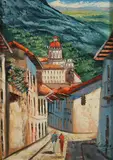 José Yepez Arteaga, Bajada de Guapulo, Oil on canvas