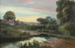 F. Challa, Evening, Oil on canvas