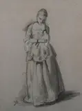 David Bles, Contemplation, Pencil and chalk