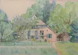 Piet Schipperus, The Cottage Garden, Watercolor