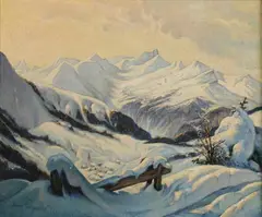 Hans Proquitté, Winter in Berwang, Oil on canvas
