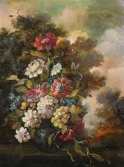 Gilbert, Floral Still Life, Oil on copper
