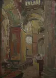 Jules Verwest, Interior, Oil on board