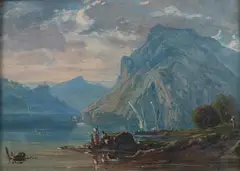 Louis Guy, Coastal Landscape, Oil on paper
