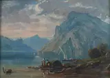 Louis Guy, Coastal Landscape, Oil on paper