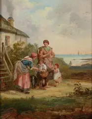 Joseph V. Gibson, Afternoon Outing, Oil on board
