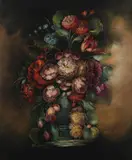 Vase of Flowers by American School, Oil on canvas, offered Feb 2010