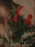 Harriet Billings, Red Flowering Vine, RED FLOWERING VINE, oil on canvas