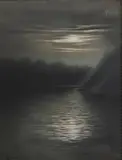 W. G. Starkey, Moonlit Riverscape, Pastel