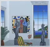 Thomas McKnight, Room Interior with Sculpture, Color silkscreen