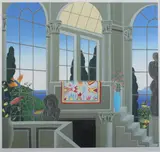 Thomas McKnight, Room Interior with Skylight, Color silkscreen