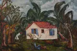Haitian School, Tropical Landscape, Oil on canvas